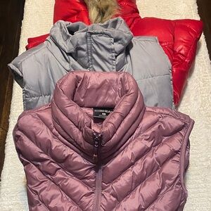 3 HEAD Quilted Vest in Lavender, grey and red..